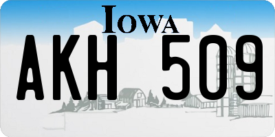 IA license plate AKH509