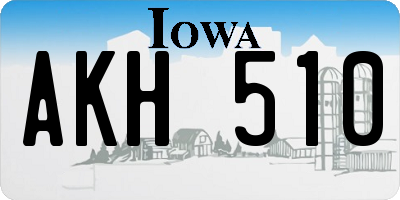 IA license plate AKH510