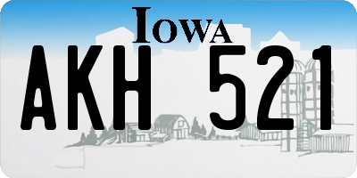 IA license plate AKH521