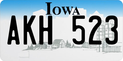 IA license plate AKH523