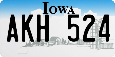 IA license plate AKH524