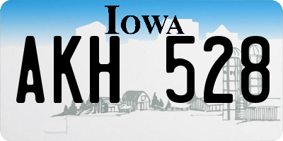 IA license plate AKH528