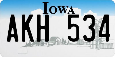 IA license plate AKH534