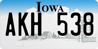 IA license plate AKH538