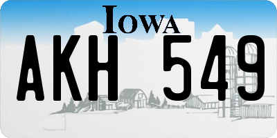 IA license plate AKH549