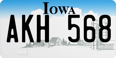 IA license plate AKH568