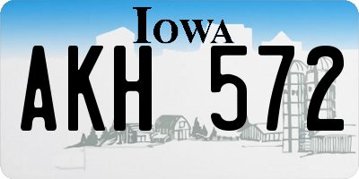 IA license plate AKH572