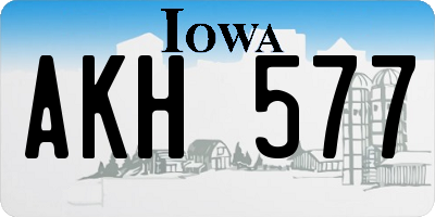 IA license plate AKH577