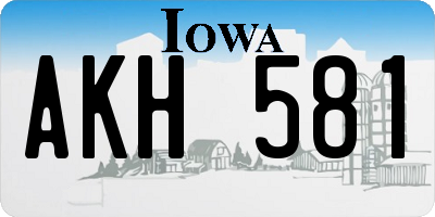 IA license plate AKH581