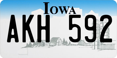 IA license plate AKH592