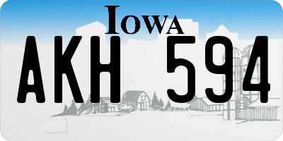 IA license plate AKH594