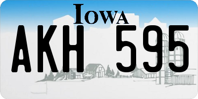 IA license plate AKH595
