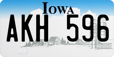 IA license plate AKH596