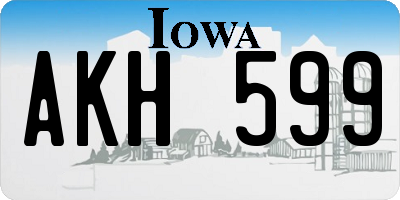 IA license plate AKH599