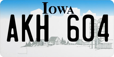 IA license plate AKH604