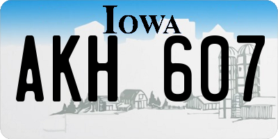 IA license plate AKH607
