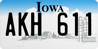 IA license plate AKH611