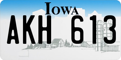 IA license plate AKH613