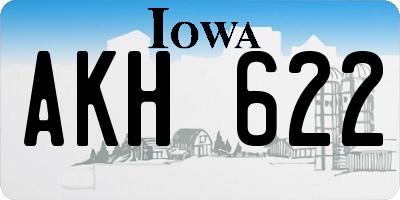 IA license plate AKH622
