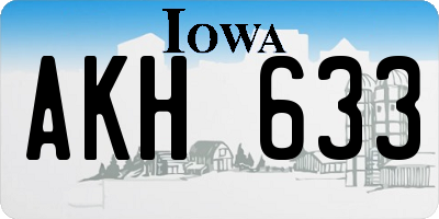 IA license plate AKH633