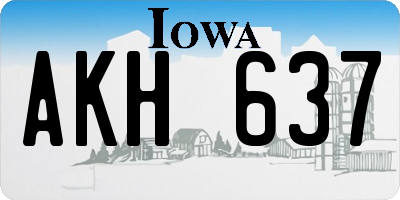 IA license plate AKH637