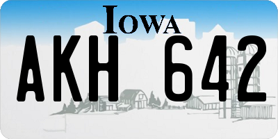 IA license plate AKH642