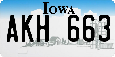 IA license plate AKH663