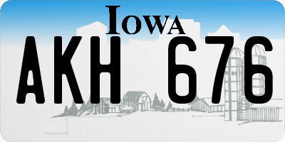 IA license plate AKH676