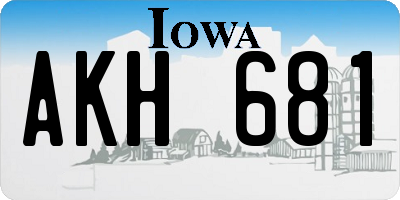 IA license plate AKH681