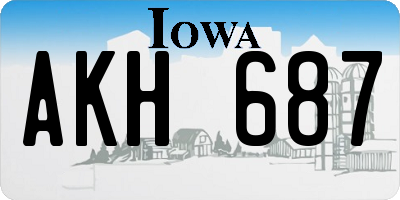 IA license plate AKH687