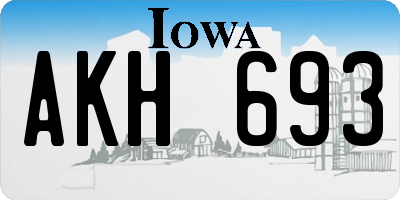 IA license plate AKH693
