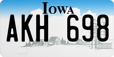 IA license plate AKH698