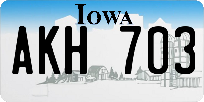 IA license plate AKH703