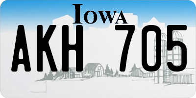 IA license plate AKH705