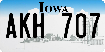 IA license plate AKH707