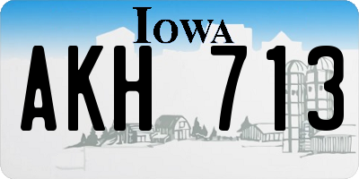 IA license plate AKH713