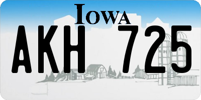 IA license plate AKH725