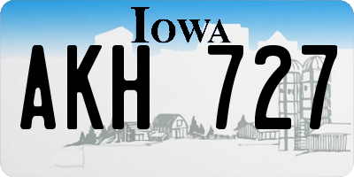 IA license plate AKH727