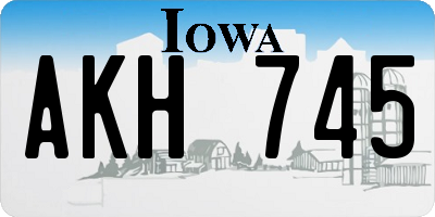 IA license plate AKH745