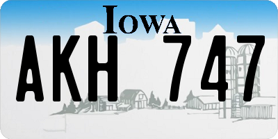 IA license plate AKH747