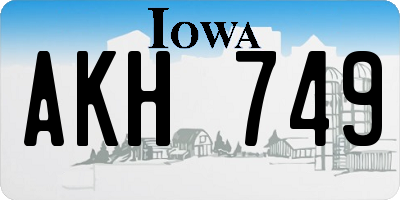 IA license plate AKH749