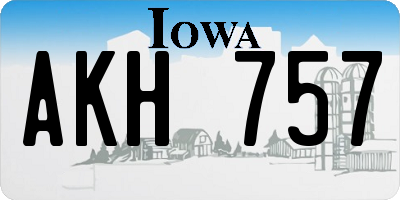 IA license plate AKH757