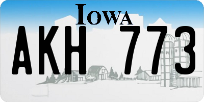 IA license plate AKH773