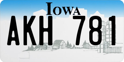 IA license plate AKH781