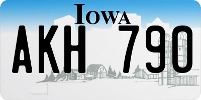 IA license plate AKH790