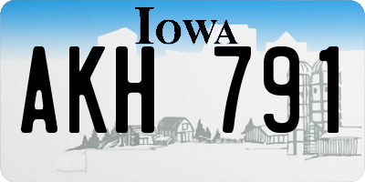 IA license plate AKH791