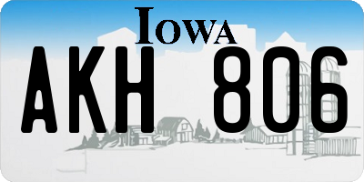 IA license plate AKH806