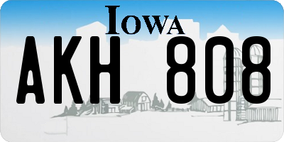 IA license plate AKH808