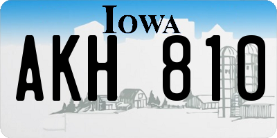 IA license plate AKH810