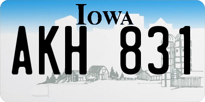 IA license plate AKH831